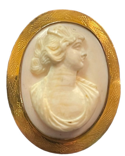 Antique Victorian Turn of century ornate Cameo brooch gold filled finish… shell