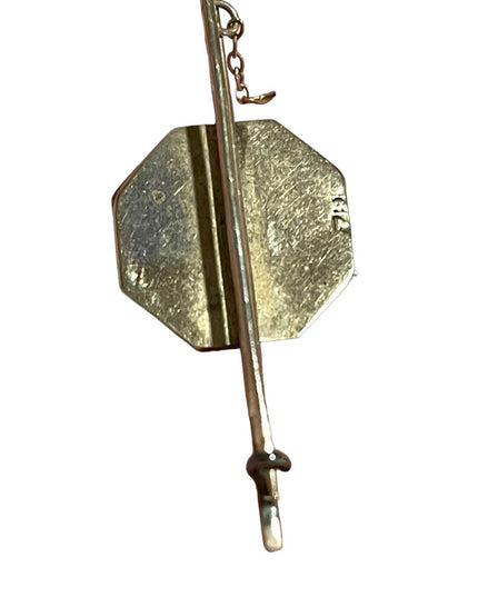 Antique Victorian 19k Solid Rose Gold Bar brooch w photo locket 1800s European