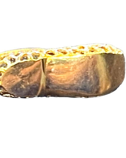 Vintage 10k Solid Gold Slipper shoe with pink stone