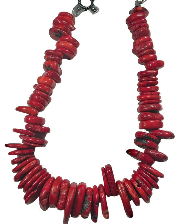 Vintage Large Heavy Bamboo Coral Necklace