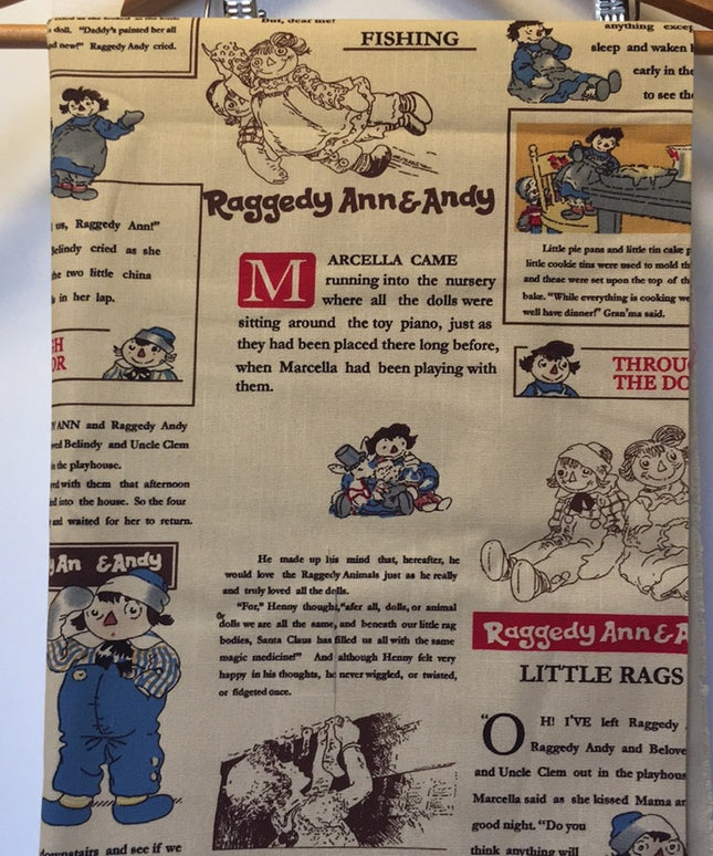 2.4 M Vintage Raggedy Ann cotton Fabric Sewing NEW