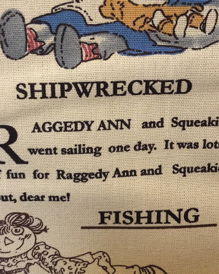 2.4 M Vintage Raggedy Ann cotton Fabric Sewing NEW