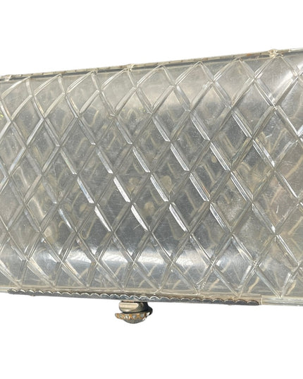 Vintage 1950s Lucite plastic rhinestone clutch purse