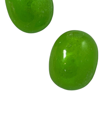 Vintage Candy Apple green Chunky clip on earrings 1960s plastic fun’