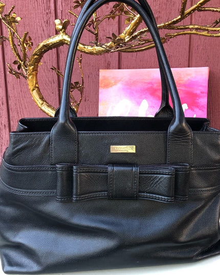 - Kate Spade Black BOW large purse handbag purse shoulder bag