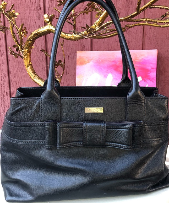 - Kate Spade Black BOW large purse handbag purse shoulder bag