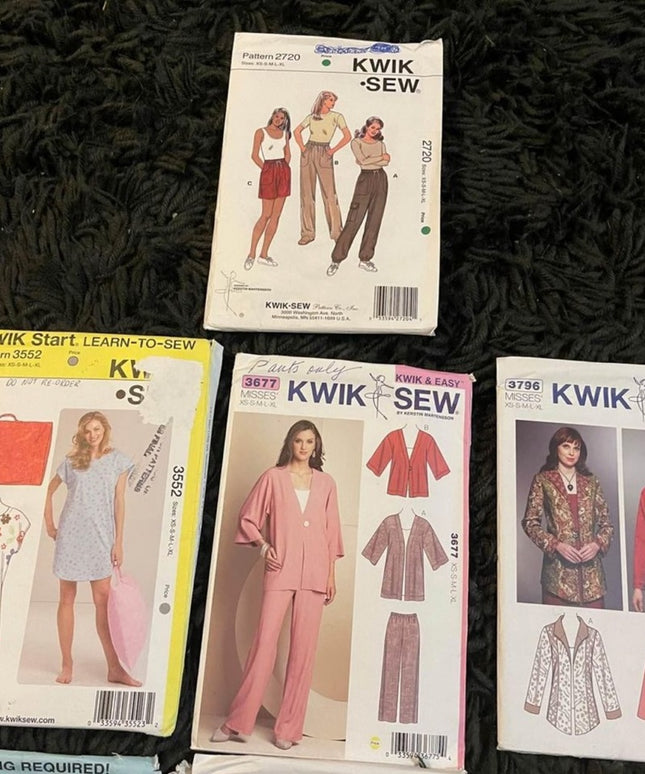 KWIK Sew Uncut sewing pattern LOT Sz Misses XS-XL
