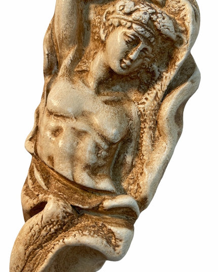 Vintage stone statue sculpture Dionysis on Marble