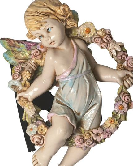 Vintage Simonetti Italian Italy resin wall angel signed cherub