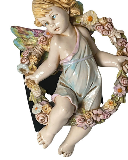 Vintage Simonetti Italian Italy resin wall angel signed cherub