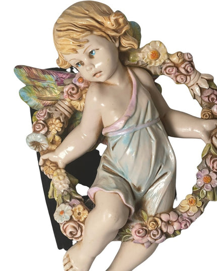 Vintage Simonetti Italian Italy resin wall angel signed cherub