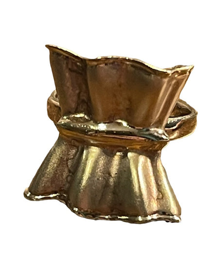 Retired Charles Garnier 18k gold 925 sterling bow ring retired