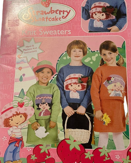 2 Books Knitting Crochet Care bears Afghans Strawberry Shortcake Sweaters