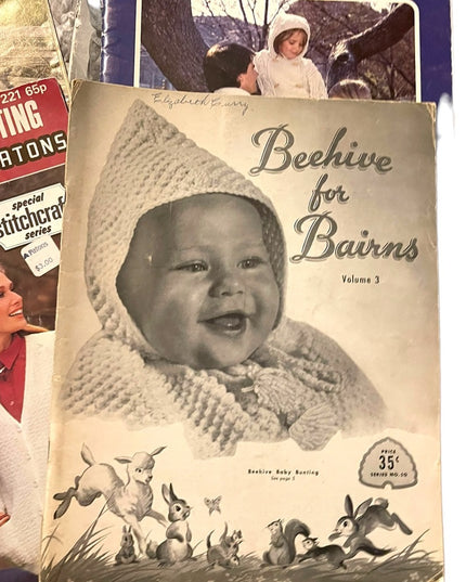 Vintage 1950s:60s Beehive knitting books X 7 pcs LOT Baby (2)