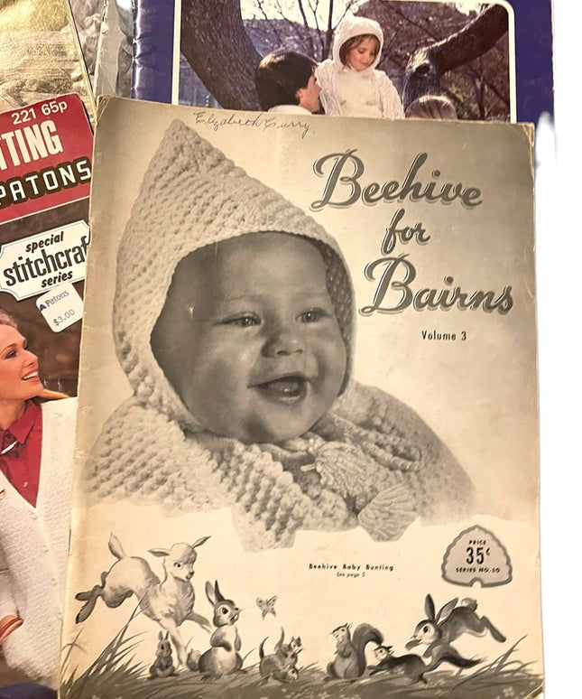 Vintage 1950s:60s Beehive knitting books X 7 pcs LOT Baby (2)