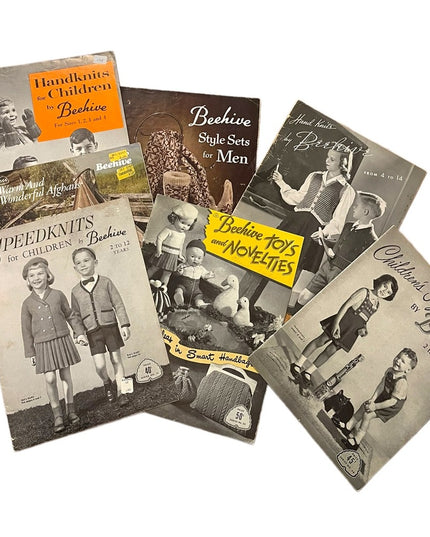 LOT of 7 pcs Vintage 1950s Beehive Knitting books family: Baby children (3)