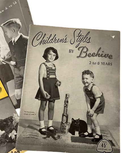 LOT of 7 pcs Vintage 1950s Beehive Knitting books family: Baby children (3)