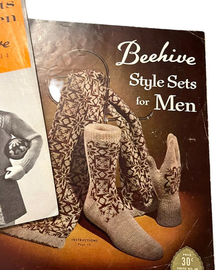 LOT of 7 pcs Vintage 1950s Beehive Knitting books family: Baby children (3)