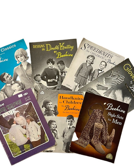 (12) Vintage Beehive knitting book LOT 7 pcs