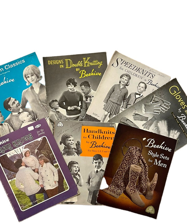 (12) Vintage Beehive knitting book LOT 7 pcs