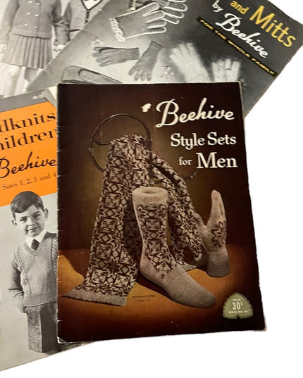 (12) Vintage Beehive knitting book LOT 7 pcs