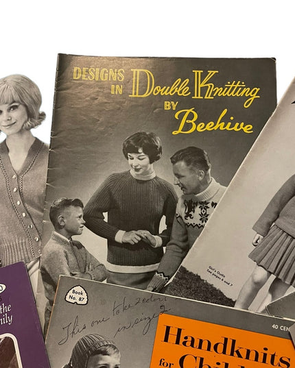 (12) Vintage Beehive knitting book LOT 7 pcs