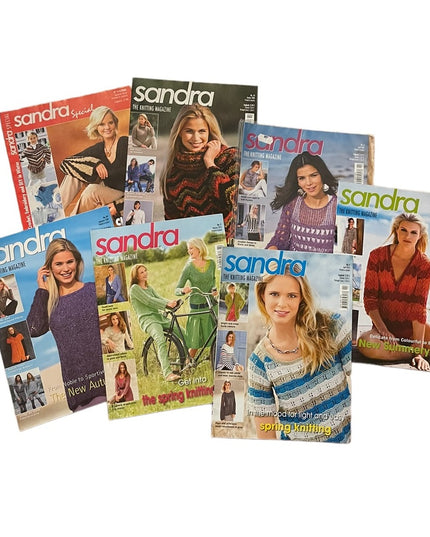 (15) Lot of 7 pcs Sandra knitting magazines
