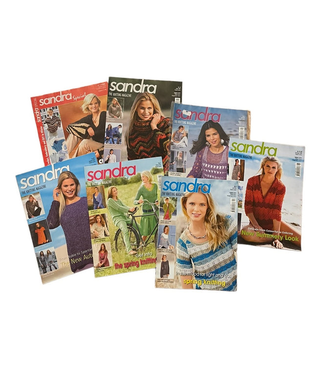 (15) Lot of 7 pcs Sandra knitting magazines