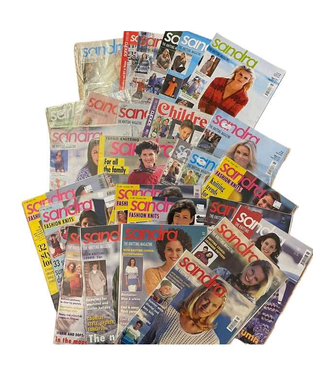 (20) Large LOT 29 pcs Like New Sandra Knitting magazines