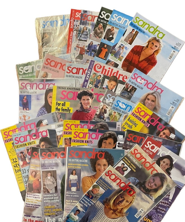 (20) Large LOT 29 pcs Like New Sandra Knitting magazines