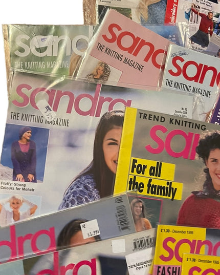 (20) Large LOT 29 pcs Like New Sandra Knitting magazines