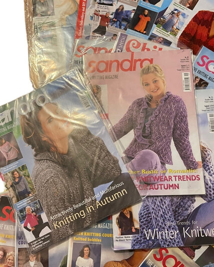 (20) Large LOT 29 pcs Like New Sandra Knitting magazines