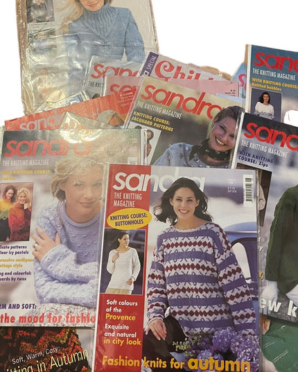 (20) Large LOT 29 pcs Like New Sandra Knitting magazines