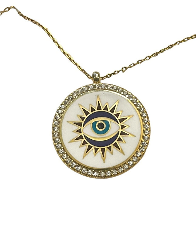 NIB Stella Rose London 18k Gold Plated Evil Eye pendant necklace