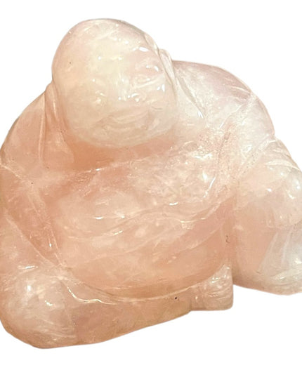 Lovely rose quartz SITTING BUDDAH carved figurine