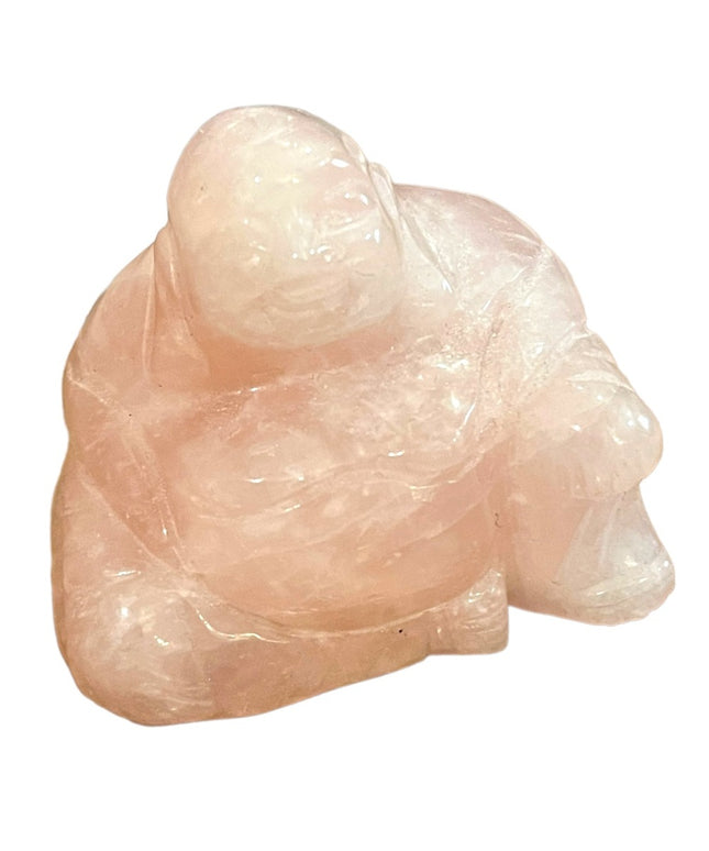 Lovely rose quartz SITTING BUDDAH carved figurine