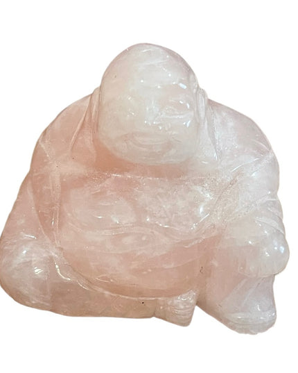 Lovely rose quartz SITTING BUDDAH carved figurine