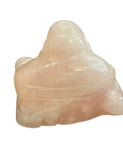 Lovely rose quartz SITTING BUDDAH carved figurine