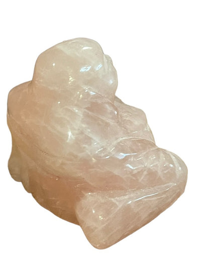 Lovely rose quartz SITTING BUDDAH carved figurine