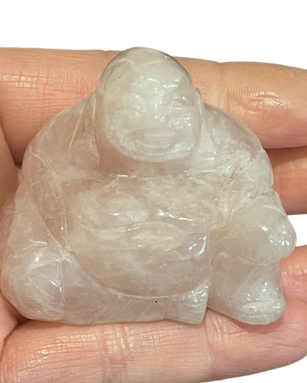Lovely rose quartz SITTING BUDDAH carved figurine