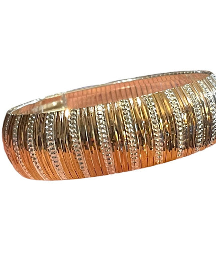 JCM Sterling silver 925 NEW thick heavy 2 tone rose silver bangle bracelet