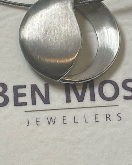 Stunning Modernist Brutalist Breuning Necklace pendant snake chain earrings SET