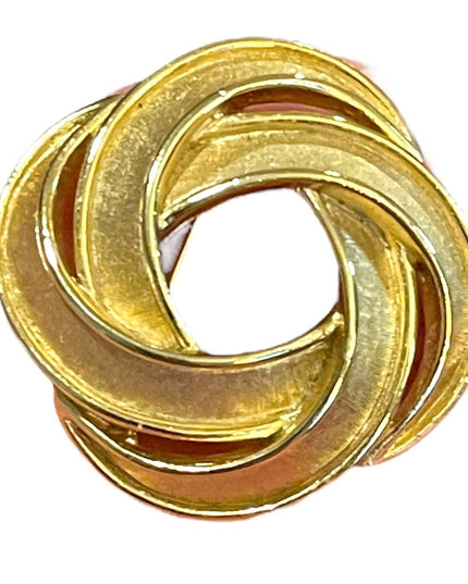 Beautiful gold finish brushed swirl TRIFARI fancy brooch Infinity