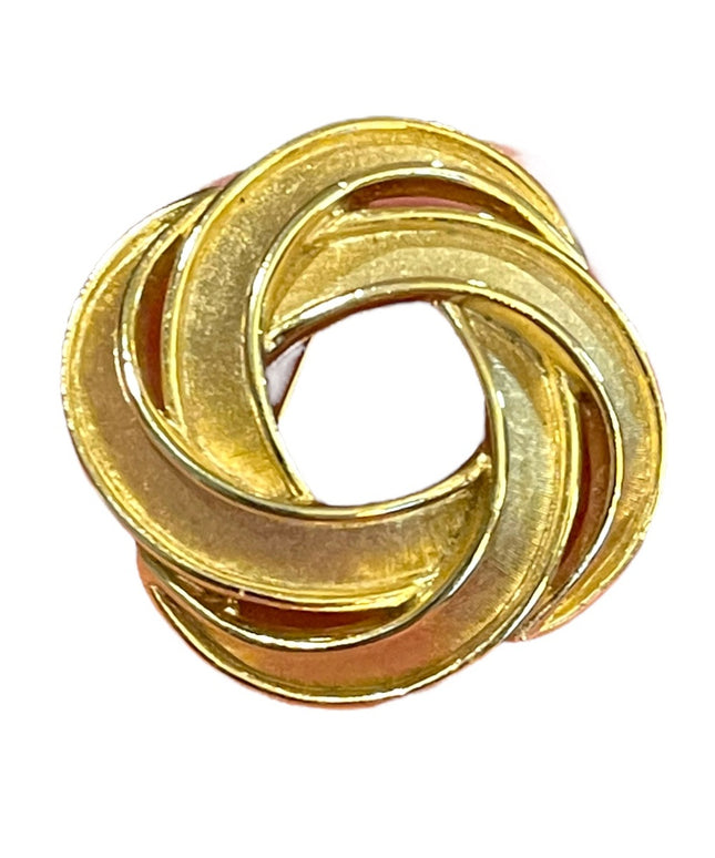 Beautiful gold finish brushed swirl TRIFARI fancy brooch Infinity