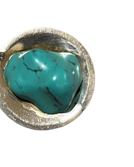 Vintage Navajo Sterling AS artist turquois pendant necklace southwestern native