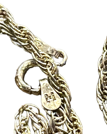 Vintage 1960s Fancy Solid Sterling silver hammered GEMINI Zodiac necklace