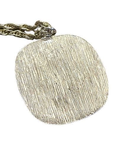 Vintage 1960s Fancy Solid Sterling silver hammered GEMINI Zodiac necklace