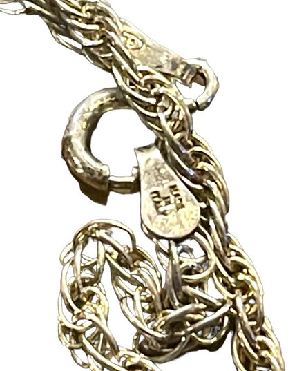 Vintage 1960s Fancy Solid Sterling silver hammered GEMINI Zodiac necklace
