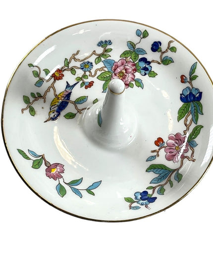 Vintage Aynsley Pembroke LOT 2 Vases & Ring holder Birds fine china England VG