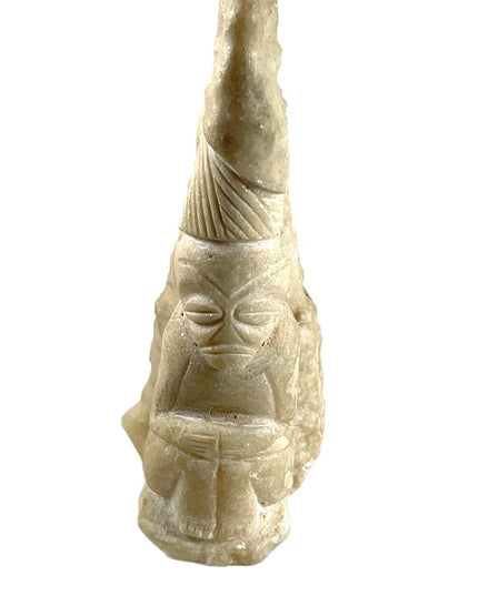 Antique Very old  hand Carved Mexico Aztec CAVE rock crystal formation rock